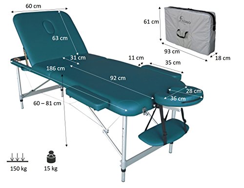 MERCURIO Camilla mesa de aluminio ligera portátil para masajes estética tattoo