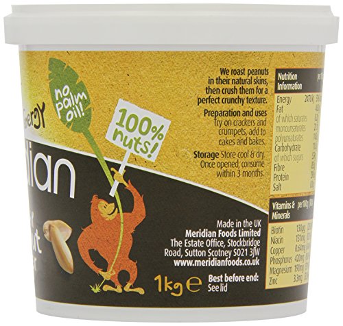 Meridian Natural Crunchy Peanut Butter - No added sugar and no added salt - 1kg
