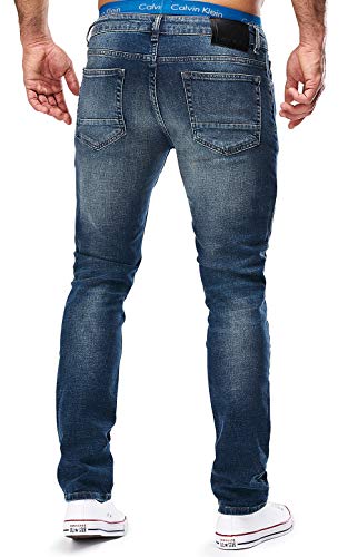 Merish Jeans - Pantalones vaqueros ajustados para hombre 501-4 azul Jj 31W x 32L