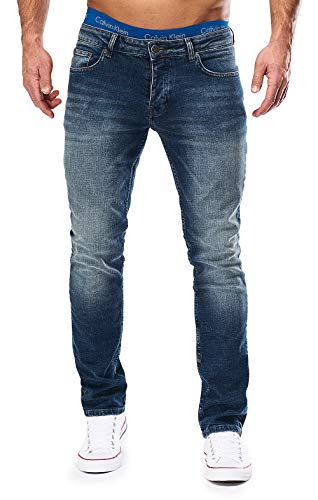 Merish Jeans - Pantalones vaqueros ajustados para hombre 501-4 azul Jj 31W x 32L