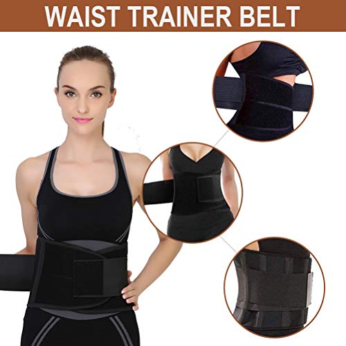 Merkts - Cinturón de entrenamiento para mujer, de neopreno, ajustable, para gimnasio, yoga, pérdida de peso, ejercicio, color negro