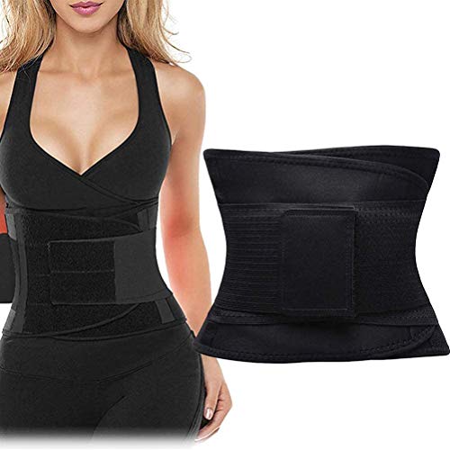 Merkts - Cinturón de entrenamiento para mujer, de neopreno, ajustable, para gimnasio, yoga, pérdida de peso, ejercicio, color negro