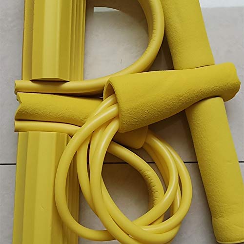 MEROURII Cinta De Resistencia con Pedales Cordón Elástico Bandas De Ejercicio De Resistencia para Fitness Adelgazar Tonificar Abdomen Cintura Piernas (Amarillo)