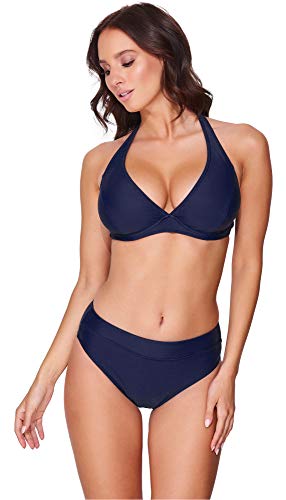 Merry Style Conjunto Bikini Sujetador y Bragas Bañador 2 Piezas Mujer 74RN24(Nevy Azul(6007), EU(85E/42)=ES(100E/44))