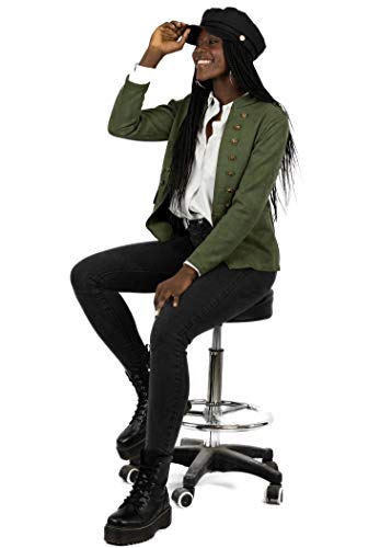 Mer's Style - Chaqueta Cazadora Militar de Ante, Verde Talla M-40 Mujer