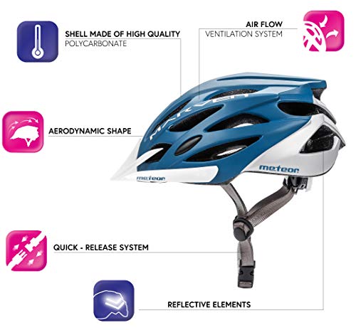 meteor Casco Bicicleta Helmet Bici Ciclismo para Jóvenes y Adulto Bicicleta Patineta Skate Patines Monopatines - Bici Accesorios - El diseño Ligero - Muchos Patrones - Marven