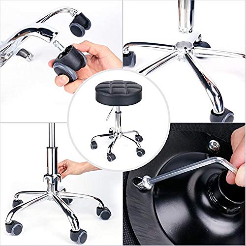 MEYLEE Taburete Redondo Giratorio con Ruedas Sin Respaldo Taburete De Bar De Elevación De Pie para Trabajo Salón De Belleza Salón De Belleza Estudio De Tatuajes