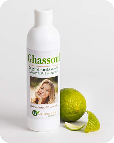 Mezcla de ghassoul listo para usar | con perfume de lima | Orgánico | Libre de químicos y jabones | Hipoalergénico | 250 ml