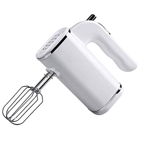 Mezclador De Mano 200W De Potencia, 5 Velocidades Cocina De Acero Inoxidable De Doble Palillo De Acero Inoxidable Batidor, Para Hornear El Pastel De Crema De Huevo Alimentos Batidor,Blanco