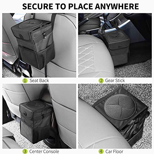MGDAM Bote de Basura para el automóvil, Bolsa de Almacenamiento Plegable, Adecuado para Auto/SUV/camión/Mini camión/autopartes de Tela Oxford portátiles, 100% Impermeable, a Prueba de Fugas.
