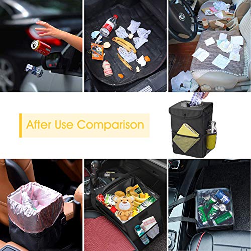 MGDAM Bote de Basura para el automóvil, Bolsa de Almacenamiento Plegable, Adecuado para Auto/SUV/camión/Mini camión/autopartes de Tela Oxford portátiles, 100% Impermeable, a Prueba de Fugas.