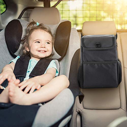 MGDAM Bote de Basura para el automóvil, Bolsa de Almacenamiento Plegable, Adecuado para Auto/SUV/camión/Mini camión/autopartes de Tela Oxford portátiles, 100% Impermeable, a Prueba de Fugas.