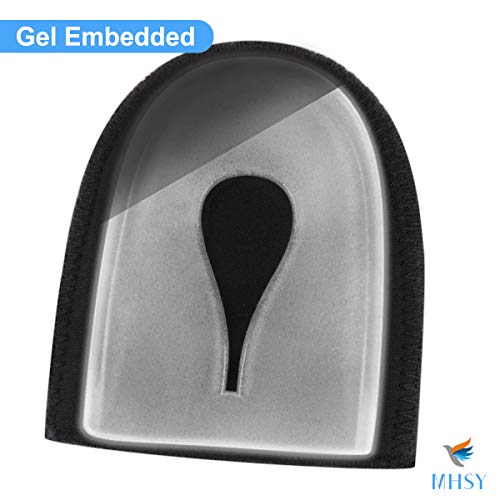 MHSY - 2 protectores de talón de gel para tendinitis de Aquiles, para dolores de hueso, para aliviar el dolor en el talón (1 par de tallas más grandes: UK Mujeres 5.5-11+ hombres 6-11.5)