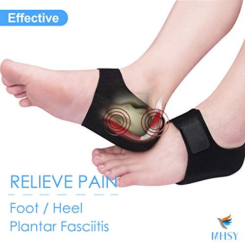 MHSY - 2 protectores de talón de gel para tendinitis de Aquiles, para dolores de hueso, para aliviar el dolor en el talón (1 par de tallas más grandes: UK Mujeres 5.5-11+ hombres 6-11.5)