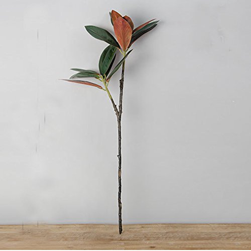 Mi Guoer dos tenedores magnolia flor con hojas magnolia bud artificial flor material plástico puede ser decoración de stock boda ramo de fiesta sala hogar cocina decoración DIY uso