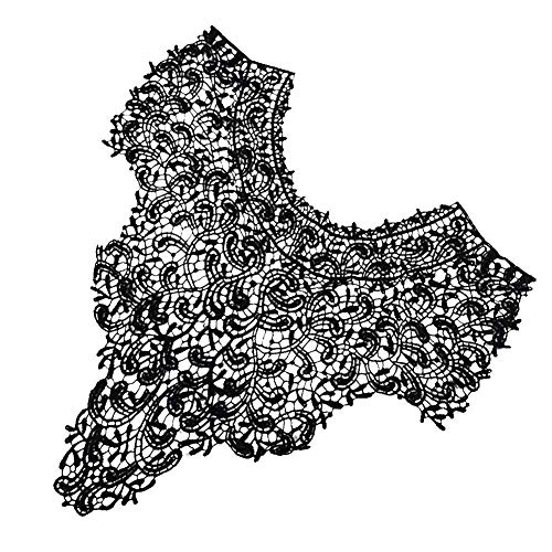 mi ji Joyería Collar Negro de Encaje Bordado Escote Venecia Apliques Bordado Coser Parches de Costura Accesorios Tela