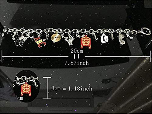 Michael Jackson Handmade Aleación Pulseras+Cordón Cuero Collar+Joyería Caja,Elementos Musicales de Michael Jackson Concierto Recuerdo Joyas Navidad, Cumpleaños, San Valentín,Regalo(Pulsera+Collar)
