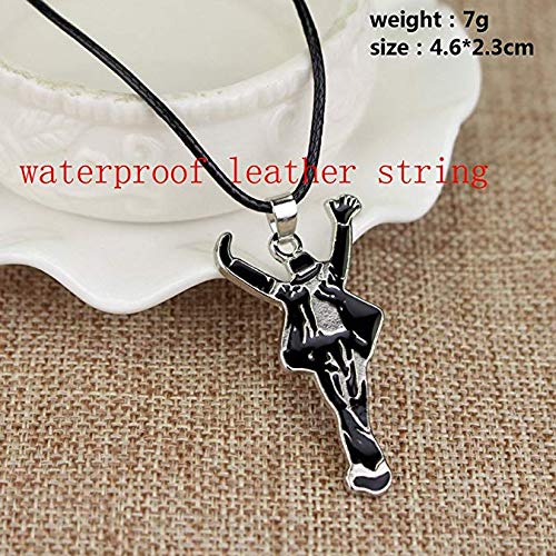 Michael Jackson Handmade Aleación Pulseras+Cordón Cuero Collar+Joyería Caja,Elementos Musicales de Michael Jackson Concierto Recuerdo Joyas Navidad, Cumpleaños, San Valentín,Regalo(Pulsera+Collar)