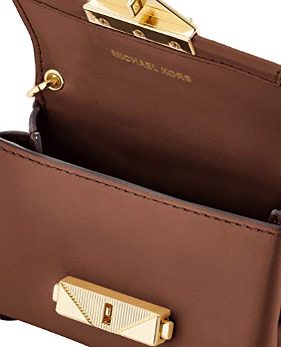 Michael Kors Charms Leather, Colgantes de Piel. para Mujer, Luggage, Small