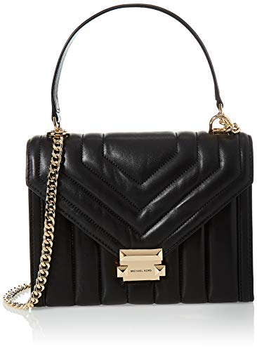 Michael Kors Whitney, Bolso de hombro convertible para Mujer, Black, Large