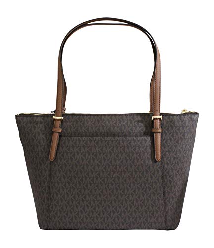 Michael Kors Women’s Ciara Large Top Zip PVC Leather Tote Shoulder Bag Brown
