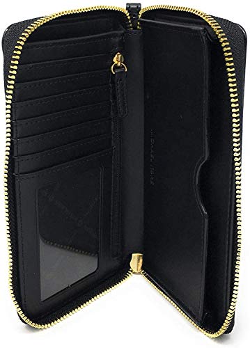 Michael Kors Women's Jet Set Travel Large Smartphone Wristlet (Black Patent Leather)