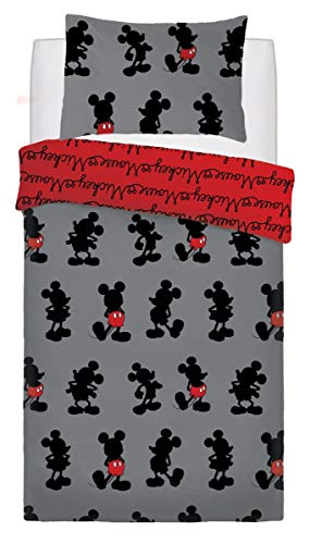 Mickey Mouse Disney - Juego de Funda de edredón para Cama Individual