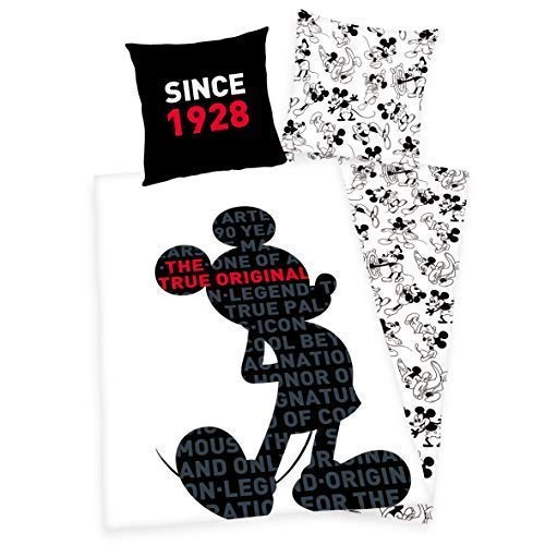 Mickey Ropa de Cama Liso 90 Años Aniversario Mouse Walt Disney 135 X 200 Regalo Wow - All-In-One-Outlet-24