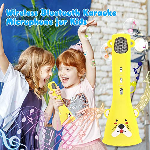 Micrófono Karaoke Bluetooth,Bear Bro Micrófono de Karaoke Máquina de canto de micrófono inalámbrico el mejor regalo cumpleaños Karaoke Machines