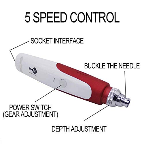 Microneedle eléctrico semi-permanente de la máquina del tatuaje, terapia anti envejecimiento de la piel para anti-arrugas acné-tratamiento de la esencia-absorbente rodillo de belleza pluma