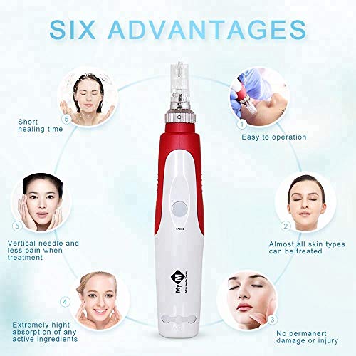 Microneedle eléctrico semi-permanente de la máquina del tatuaje, terapia anti envejecimiento de la piel para anti-arrugas acné-tratamiento de la esencia-absorbente rodillo de belleza pluma