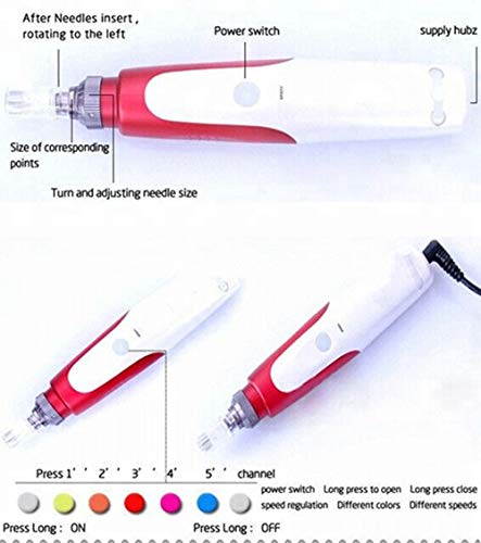 Microneedle eléctrico semi-permanente de la máquina del tatuaje, terapia anti envejecimiento de la piel para anti-arrugas acné-tratamiento de la esencia-absorbente rodillo de belleza pluma