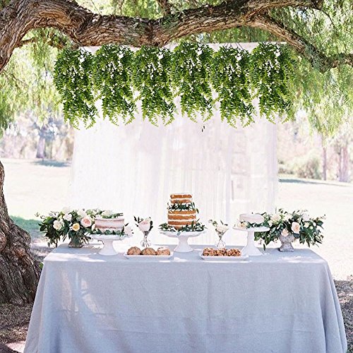 MIHOUNION 2pcs Planta Enredadera Artificial Exterior Interior Helecho de Boston Artificial Hiedra Plastico Yedra Decoracion Planta Artificial Colgante Verde para Maceta Terraza Pared Balcon Cesta