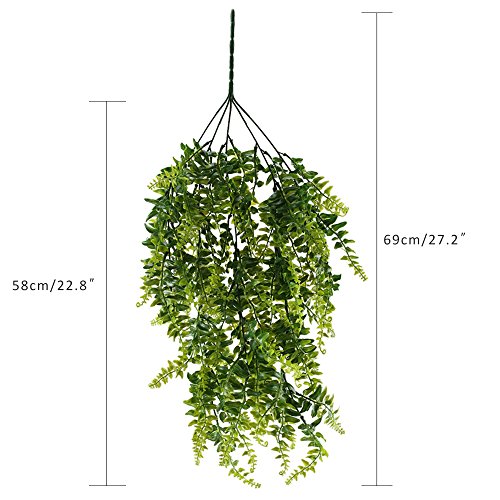 MIHOUNION 2pcs Planta Enredadera Artificial Exterior Interior Helecho de Boston Artificial Hiedra Plastico Yedra Decoracion Planta Artificial Colgante Verde para Maceta Terraza Pared Balcon Cesta