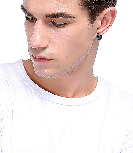 Milacolato 6-12Pairs Pendientes de Acero Inoxidable para Hombres Pendiente de Botón de CZ Pendientes de Stud de Bola Minúscula Pendientes de Cartílago Pendientes de Aro Sin Fin para Hombres Niños