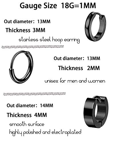 Milacolato 6-12Pairs Pendientes de Acero Inoxidable para Hombres Pendiente de Botón de CZ Pendientes de Stud de Bola Minúscula Pendientes de Cartílago Pendientes de Aro Sin Fin para Hombres Niños