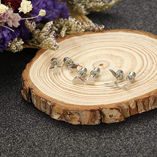 Milacolato Acero Inoxidable Pendientes de Estrella Luna y Corazón de las Mujeres Aretes Pendientes Piercing Cartilago Joyería de Moda Helix Ear Piercing, 3 Pares