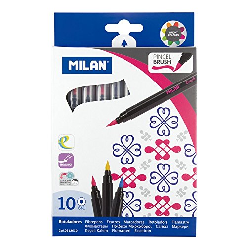 Milan Rotuladores Pincel Brush, 10 unidades