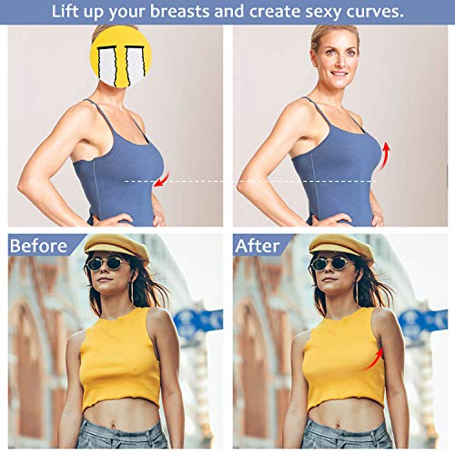 MIMEIMIAI Pezoneras Adhesivas, Sujetador Invisible Adhesivo Silicona Reutilizable para Mujer (Beige+Black (2 Pares), L (C/D Cup))