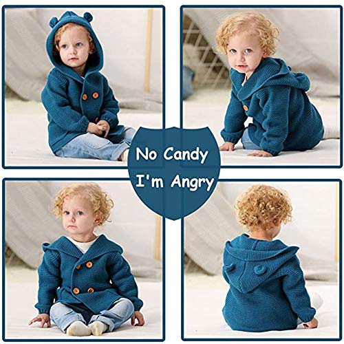 mimixiong Bebé niño de Abrigo Capa Chaqueta otoño Invierno Encapuchados Ropa Caliente(Azul,6-12 Meses)