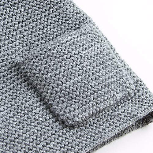 mimixiong Bebé niño de Abrigo Capa Chaqueta otoño Invierno Encapuchados Ropa Caliente(Gris,6-12 Meses)