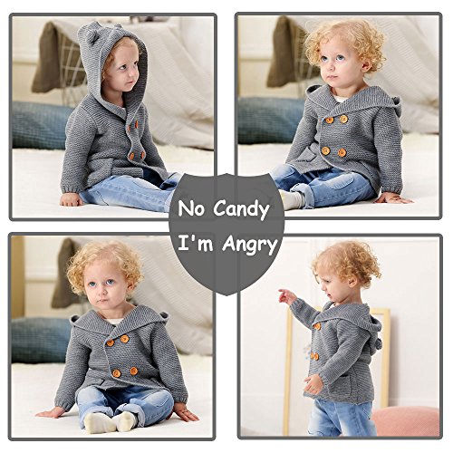 mimixiong Bebé niño de Abrigo Capa Chaqueta otoño Invierno Encapuchados Ropa Caliente(Gris,6-12 Meses)