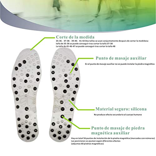 MINAZUKI terapia magnética masaje plantilla, salud transpirable zapatillas de zapato de acupresión pie, relajar los músculos, mejorar la circulación sanguínea