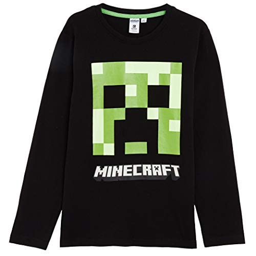 Minecraft Pijama para Niños Invierno con Camiseta Creeper, Ropa de Dormir Niño, Camiseta de Manga Larga y Pantalones, Regalo para Niños (13/14 Años)