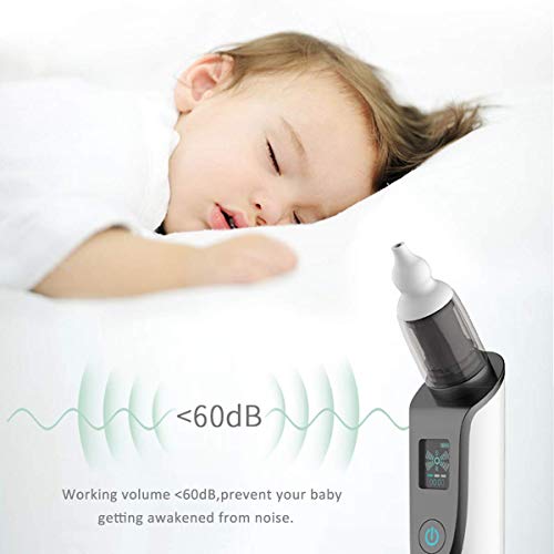 Minetom Aspirador Nasal Bebe Electrico Aspirador de Nariz del Bebé 3 Niveles De Succión Pantalla LCD,USB cargando Aspirador Nasal Para bebé & Recién Nacido