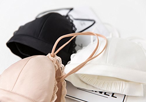 Minetom Mujer Push Up Básico Sujetador Elegante V Profunda Cuello Reductor Copa Completa Sin Relleno Minimizador Cotidiana Tops Bra Negro2 ES 38