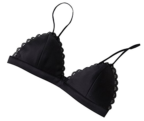 Minetom Mujer Push Up Básico Sujetador Elegante V Profunda Cuello Reductor Copa Completa Sin Relleno Minimizador Cotidiana Tops Bra Negro2 ES 38