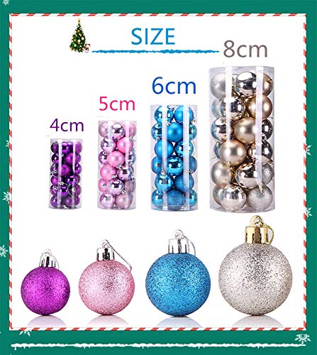 MINGZE 24Pcs Bolas de Navidad de 5cm, Pared Adornos Decoraciones Arbol Decoración Navideños Plástico, Regalos de Colgantes Navidad Fiesta Suministro Hogar Decorativas Festivales (Azul Real)