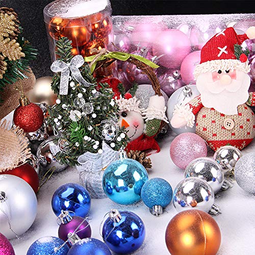 MINGZE 24Pcs Bolas de Navidad de 5cm, Pared Adornos Decoraciones Arbol Decoración Navideños Plástico, Regalos de Colgantes Navidad Fiesta Suministro Hogar Decorativas Festivales (Azul Real)
