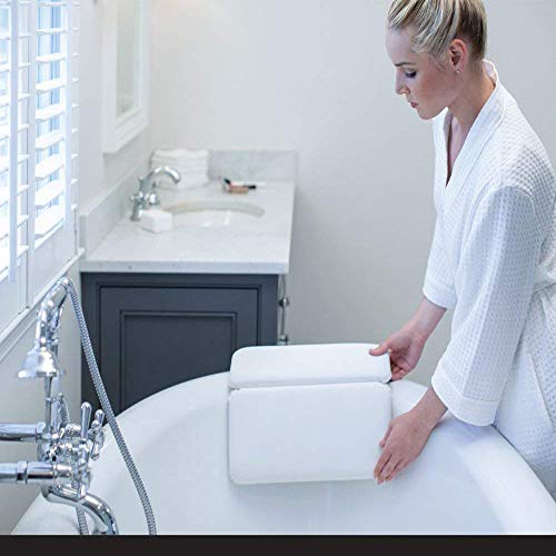 MINGZE Almohada Bañera, Almohada de Baño, Reposacabezas Bañera con Ventosas Cojín para Bañera Ergonómico para SPA en Casa Bañera de Hidromasaje e Hidromasaje, Cojín Reposacabezas para Bañera Jacuzzi